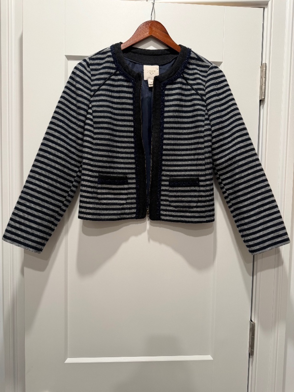 J. Crew Wool Blend Jacket with Shimmer Trim